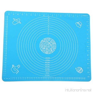 Soled Large Massive Pastry Fondant Silicone Work Rolling Baking Mat with Measurements (BLUE 1) - B00HUKQRMS